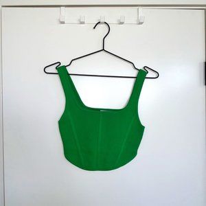 Aritzia Babaton Sculpt Knit Bustier Tank Green
